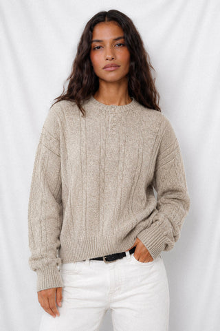 ALDEN CABLE HENLEY KNIT