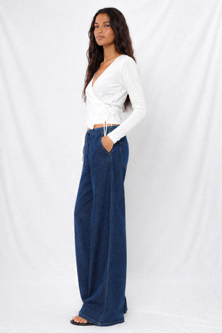 ELARA LONG SLEEVE WRAP TOP