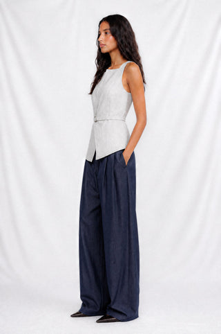 ZENDA BELTED WRAP TOP