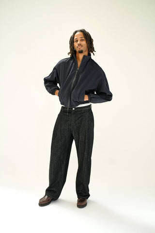 PINSTRIPE HARRINGTON JACKET