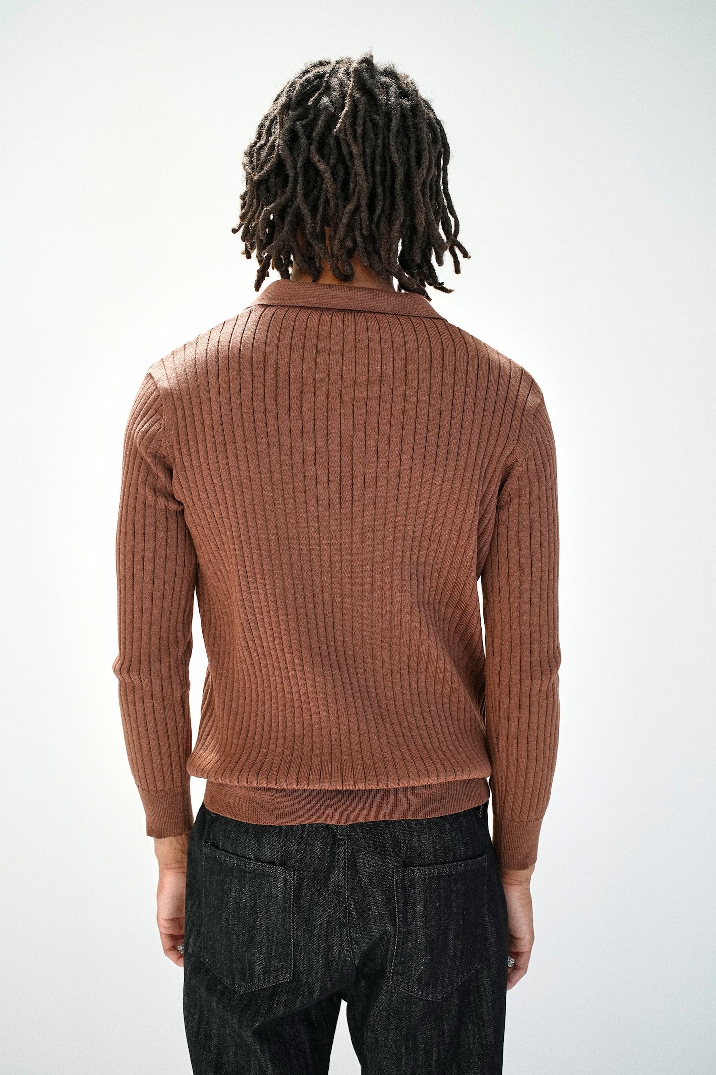 MANHATTAN RIBBED POLO, BROWN