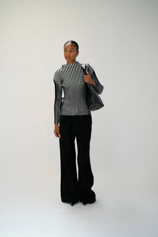 BLACK VELVET STRETCH SWEATER