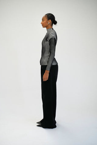 BLACK VELVET STRETCH SWEATER