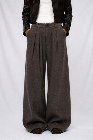 ASHFORD PLAID WIDE-LEG TROUSER