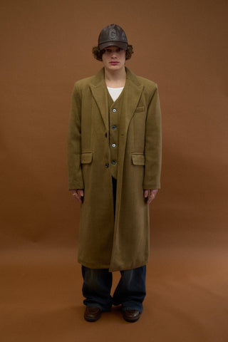 TEXTURED DOUBLE LAYER HERRINGBONE COAT