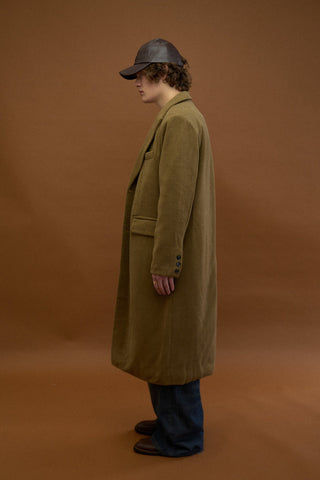 TEXTURED DOUBLE LAYER HERRINGBONE COAT