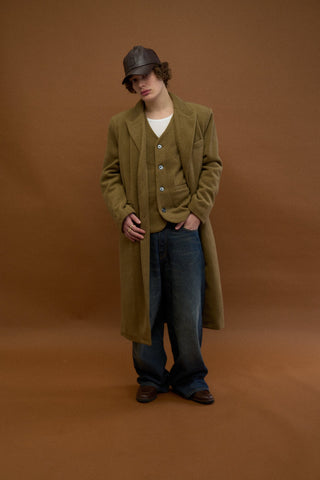 TEXTURED DOUBLE LAYER HERRINGBONE COAT