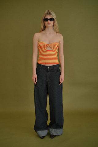 TWISTED KNIT TUBE TOP