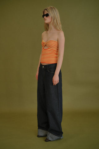 TWISTED KNIT TUBE TOP