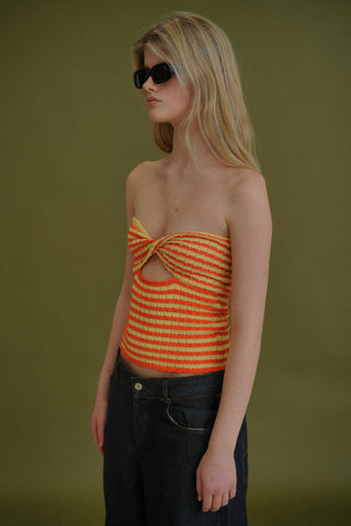 TWISTED KNIT TUBE TOP