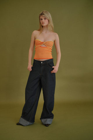 TWISTED KNIT TUBE TOP