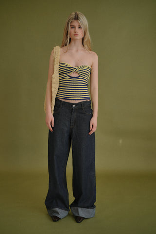 TWISTED KNIT TUBE TOP