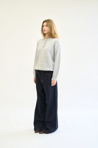 HENLEY KNIT SWEATER
