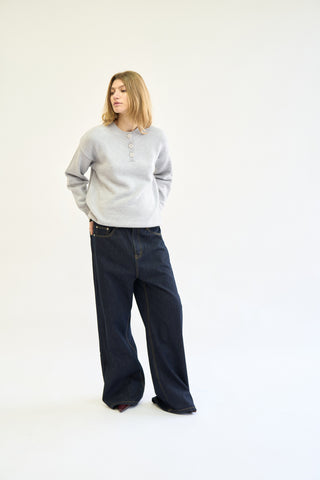 HENLEY KNIT SWEATER