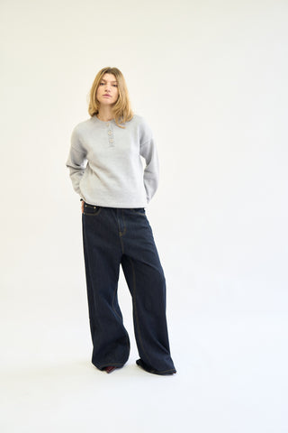 HENLEY KNIT SWEATER