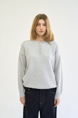 HENLEY KNIT SWEATER