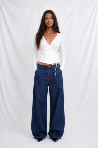ELARA LONG SLEEVE WRAP TOP