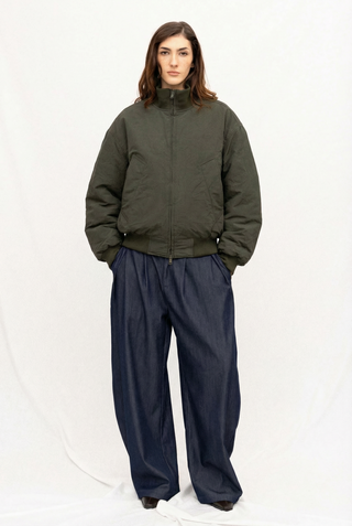 PUFFY BOMBER JACKET, SAGE