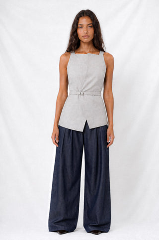 ZENDA BELTED WRAP TOP