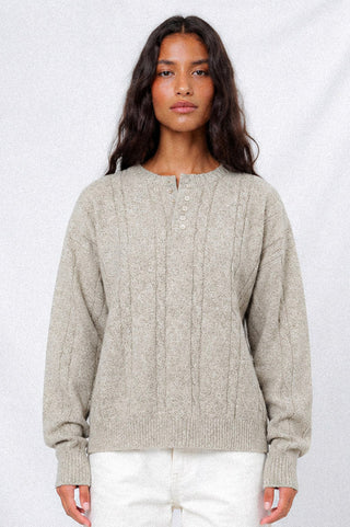 ALDEN CABLE HENLEY KNIT