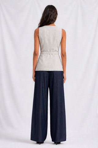 ZENDA BELTED WRAP TOP