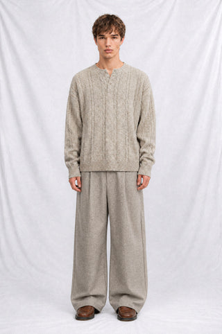 ALDEN CABLE HENLEY KNIT