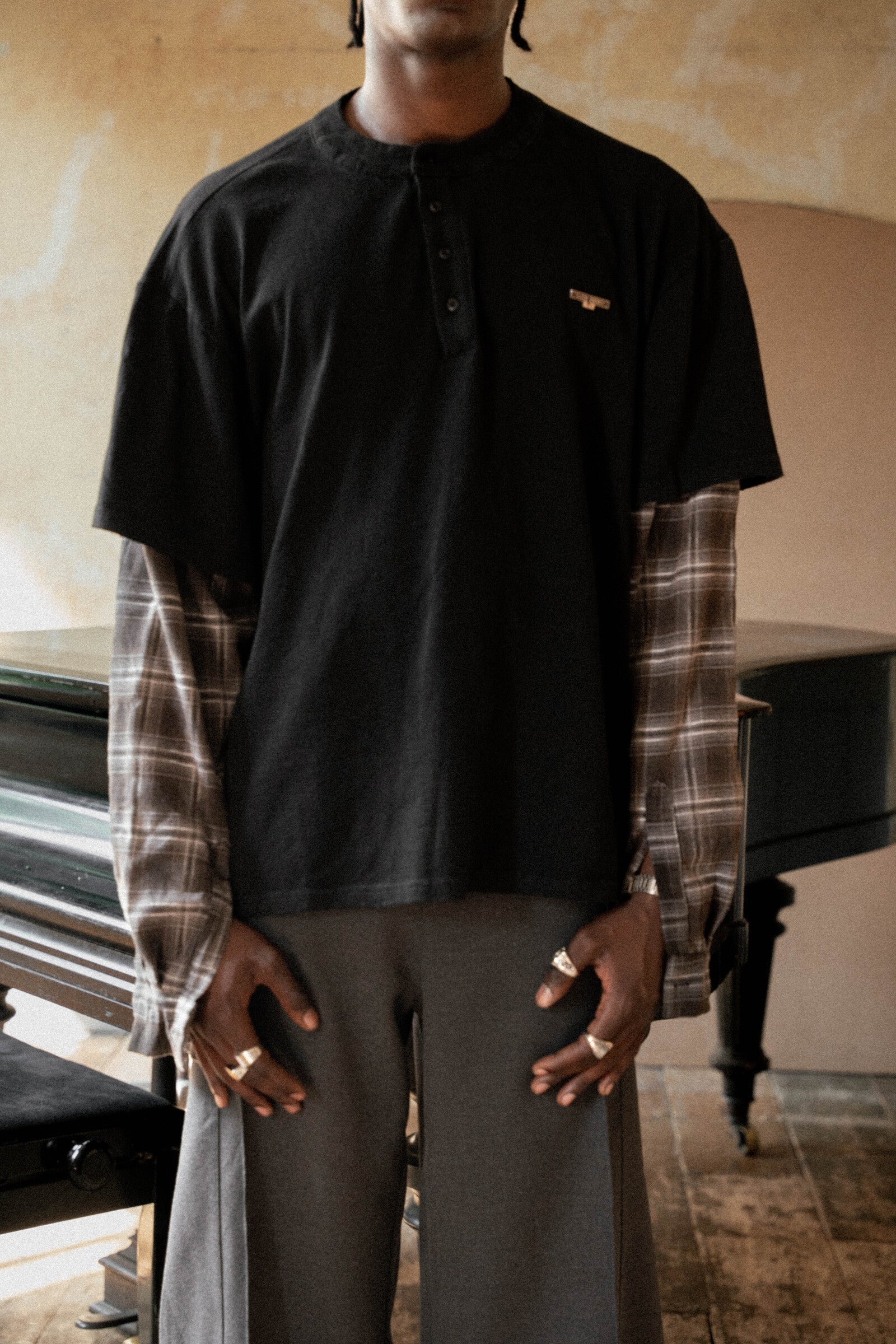 SKATER HENLEY LONG SLEEVE T-SHIRT