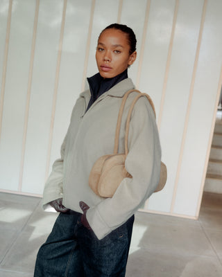 BAGUETTE FAUX SUEDE BAG