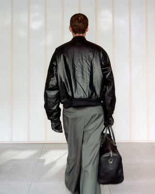 ULTRA LIGHT BOMBER JACKET IN FAUX LEATHER