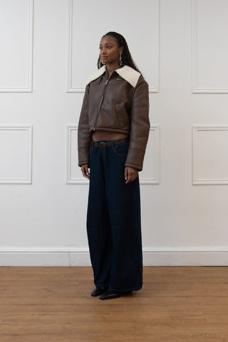 FINAL SALE | CROPPED FLIGHT JACKET, FAUX LEATHER