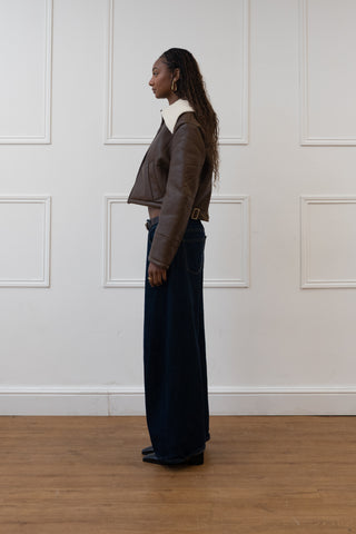 FINAL SALE | CROPPED FLIGHT JACKET, FAUX LEATHER