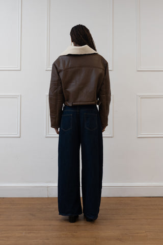 FINAL SALE | CROPPED FLIGHT JACKET, FAUX LEATHER