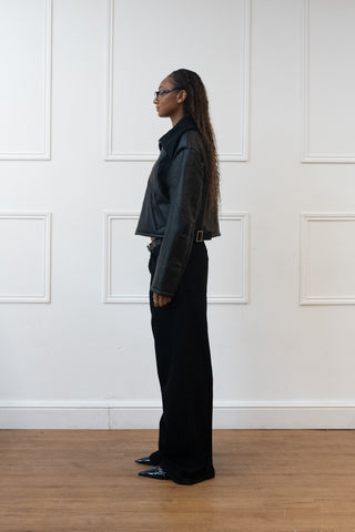 FINAL SALE | CROPPED FLIGHT JACKET, FAUX LEATHER