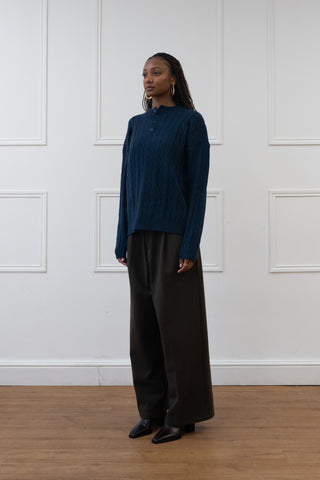 KNITT MOCK COLLAR SWEATER
