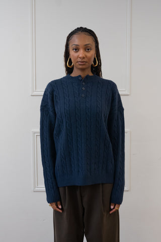 KNITT MOCK COLLAR SWEATER