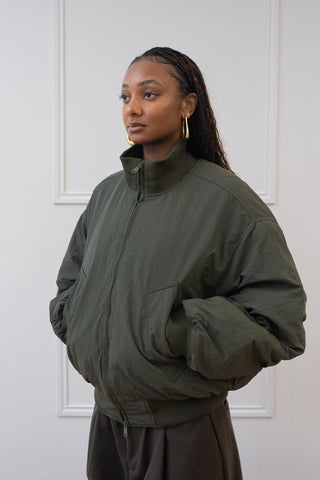 PUFFY BOMBER JACKET, SAGE