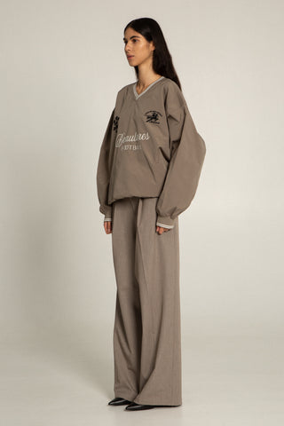 BARONE WIDE LEG PLEATED TROUSER