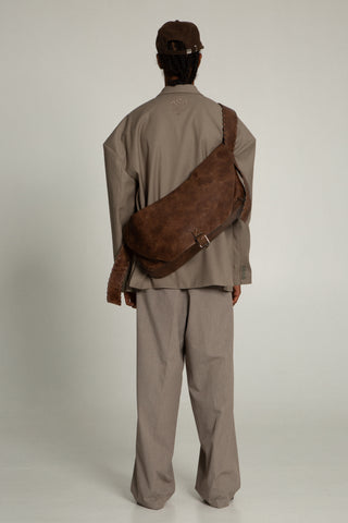 CHEVRON CROSSBODY SADDLE BAG