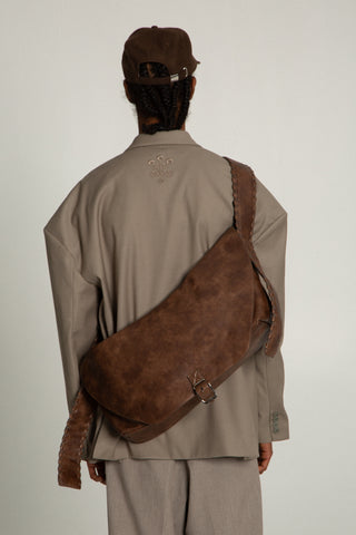 CHEVRON CROSSBODY SADDLE BAG