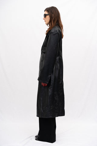 STRETTA FAUX LEATHER TRENCH COAT