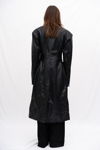 STRETTA FAUX LEATHER TRENCH COAT