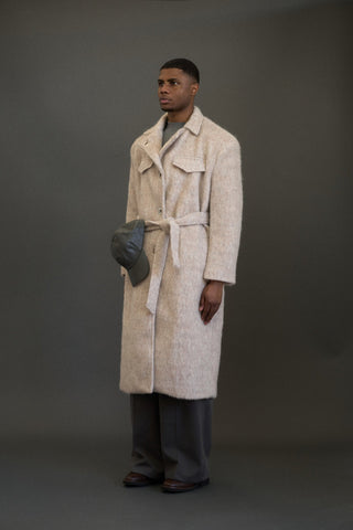 FAUX MOHAIR TAILORED COAT