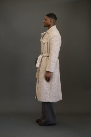 FAUX MOHAIR TAILORED COAT