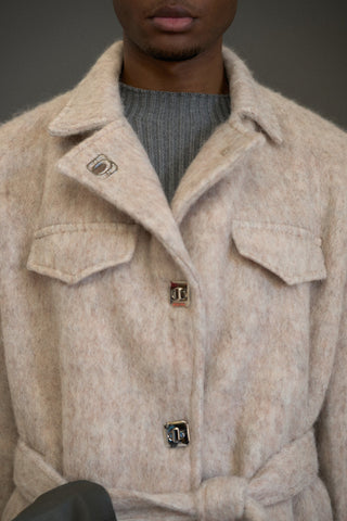 FAUX MOHAIR TAILORED COAT