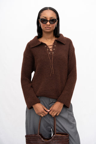 DANTELLE KNITED POLO SWEATER
