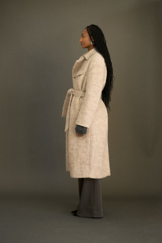 FAUX MOHAIR TAILORED COAT