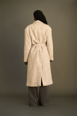 FAUX MOHAIR TAILORED COAT