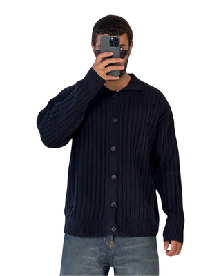 HEAVY RIBBED CARDIGAN