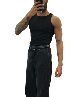 FINAL SALE | SECOND SKIN TANK TOP IN BLACK
