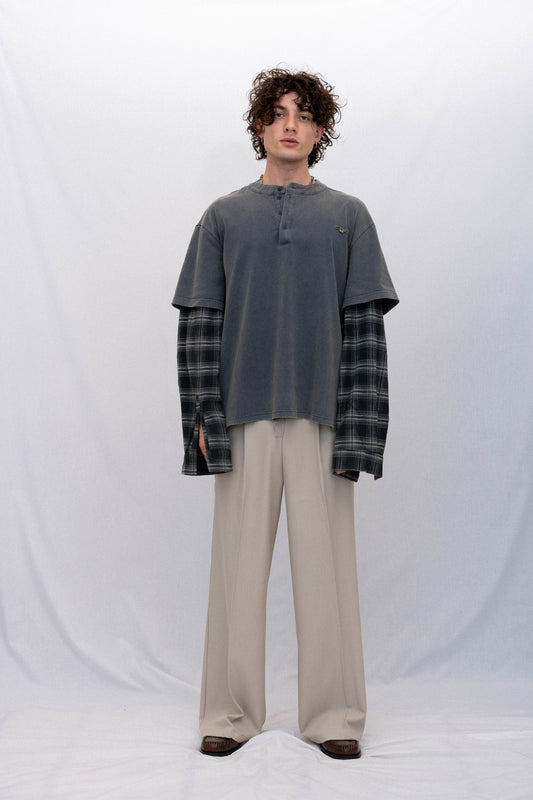 SKATER HENLEY LONG SLEEVE T-SHIRT